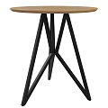 Modern Wooden Bar Stools Featuring Round Seats and Black Cross Legs Design