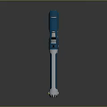 Blue And Green Decorative Blade With Metallic Components And Intricate Designs