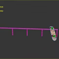 Skateboard Training Equipment Featuring Colorful Deck Leaning On Metal Rail