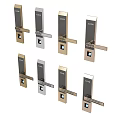 Modern Door Handles With Lock In Gold And Silver Color Variations