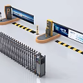 Public Facility Parking Entrance Automatic Gate Barrier With Display Screen And Railing