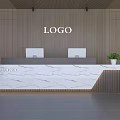 Modern Reception Desk Front Desk 3d model
