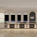 Elegant Jewelry Store Interior With Glass Display Counters Arched Doorways And Ceiling Lighting