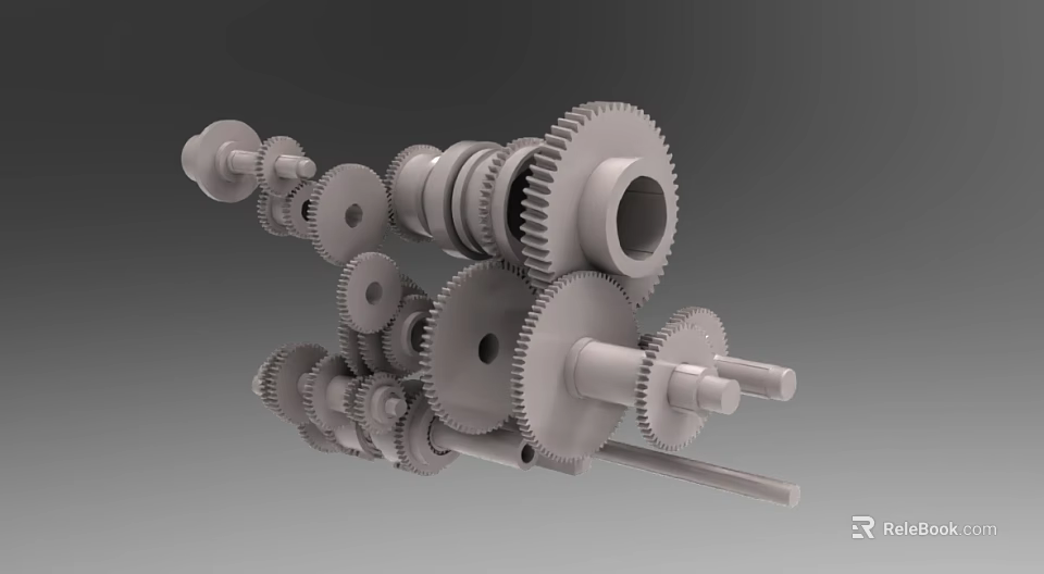 Industrial Equipment Mechanical Components Featuring Gears Shafts And Rotating Parts 3d model 