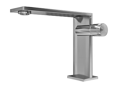 Modern Stainless Steel Faucet With Sleek Design And Long Spout Knob 3d model