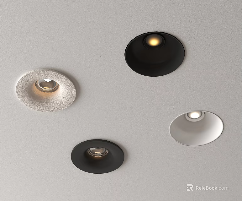 Modern Ceiling Downlights And Spotlights With Sleek Design And LED Illumination For Home 3d model 