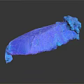Natural Blue Stone With Textured Surface And Reflective Display On Black Background