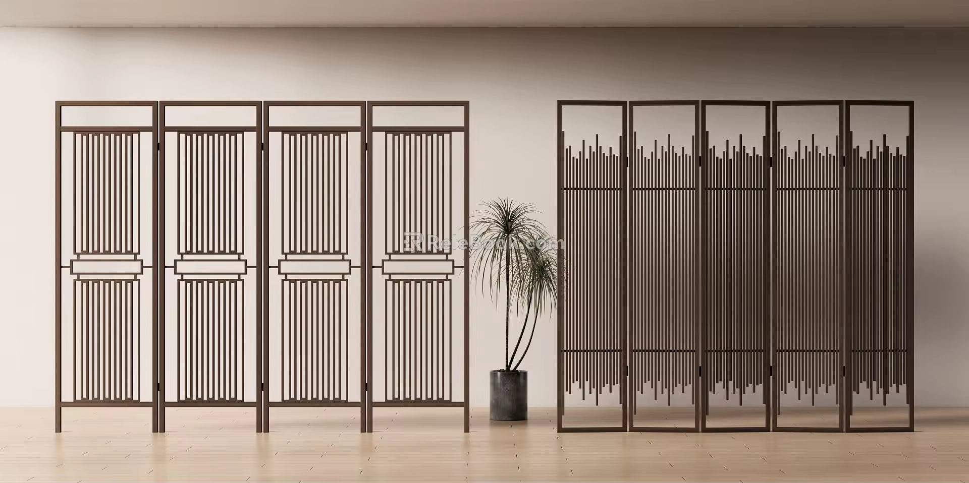 New Chinese-style screen partition 3d model