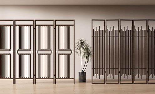 New Chinese-style screen partition 3d model