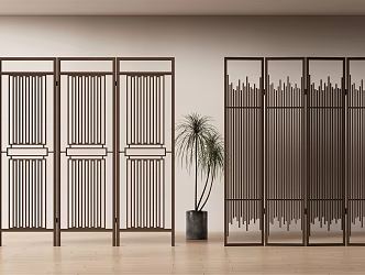 New Chinese-style screen partition 3d model