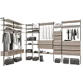 Modern Wooden Wardrobe Design With Hanging Rods Drawers And Storage For Clothes Shoes And Bags