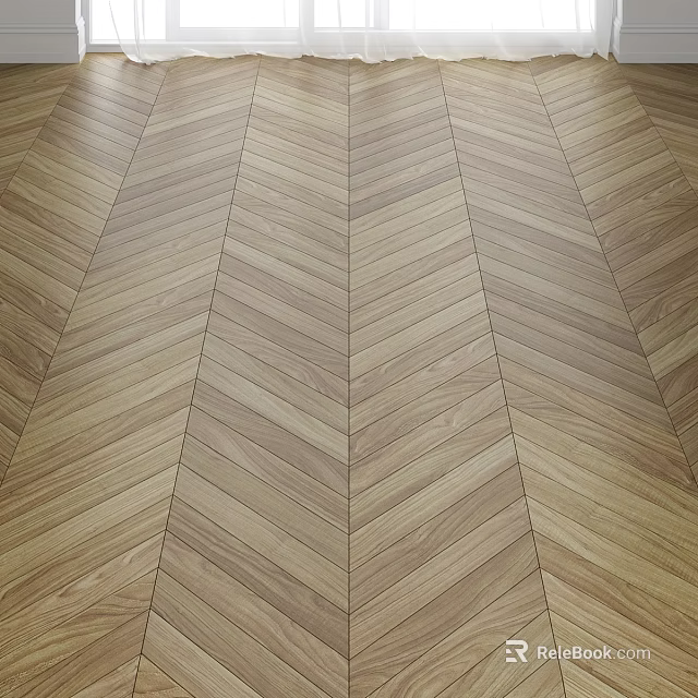 Herringbone Pattern Wooden Floor With Natural Wood Grain And Classic Layout Design 3d model 