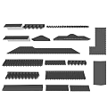 New Chinese style eaves tile combination 3d model