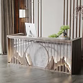 New Chinese Reception Desk Simple Front Desk 3d model