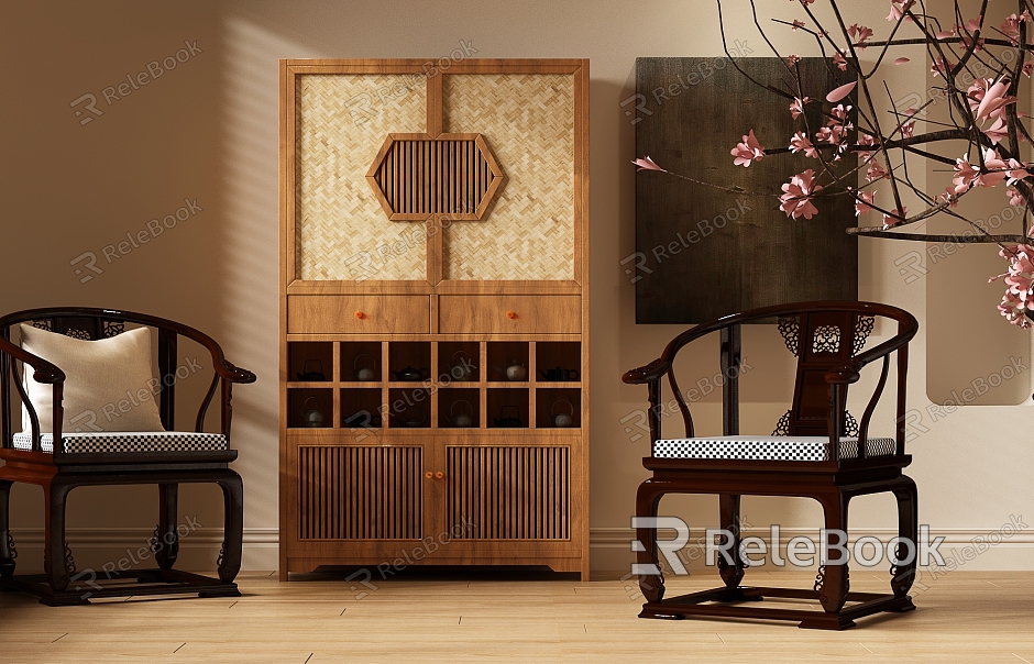 New Chinese Style Wine Cabinet Sideboard Tea Cabinet New Chinese Style Cabinet model