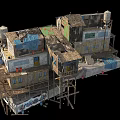 Makeshift Slum Dwellings With Tin Roofs Wooden Planks And Rag Covers