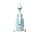 Blue And White Mobile Medical Device With Adjustable Headrest For Patient Care