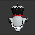 Cartoon Dalmatian Puppy Toy With White Crown Red Scarf And Black White Spots