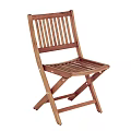 Durable Wooden Folding Leisure Chair With Slatted Back And Seat Design