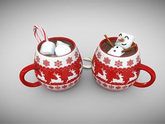 Modern Coffee Cup Christmas Cup 3d model