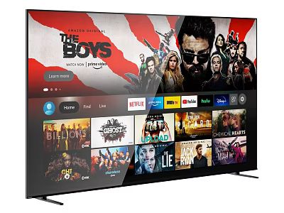 Smart TV Displaying The Boys Show With Streaming Apps On Home Screen 3d model