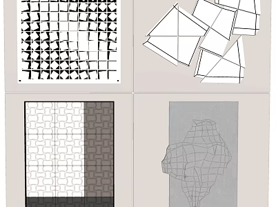 Creative Modern Wall Decor With Various Geometric Patterns And Abstract Designs 3d model