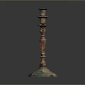 Decorative Vintage Brass Candelabra With Three Curved Arms And Ornate Base