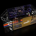 Modern Sportswear Display Space With Neon Geometric Frame And Nike Apparel