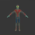 Red And Blue Spider Man Costume Figure With Arms Outstretched Pose