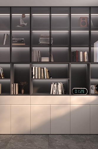 Study bookcase 3d model