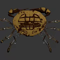 Detailed Mechanical Spider Robot With Metallic Legs And Yellow Brown Body