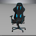 Ergonomic Black And Blue Gaming Chair With Adjustable Armrests And Comfortable Seating Design