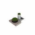 Moss Bonsai Plants In Black Woven And White Textured Pots On Books With Aromatherapy Sticks