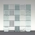 Modern Glass Block Partition With Various Textured Patterns For Interior Design 3d model