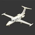 White Small Passenger Jet With Streamlined Design Parked On Shiny Reflective Surface 3d model