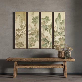 New Chinese Landscape Painting Decorative Painting 3d model