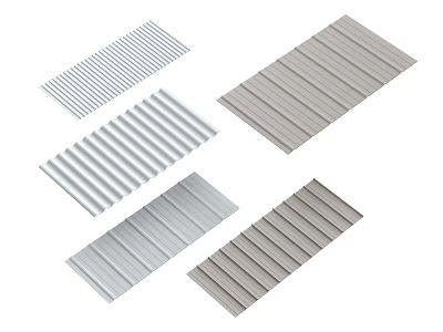 Various Corrugated Metal Building Components With Different Patterns And Textures 3d model