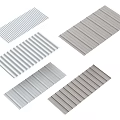 Various Corrugated Metal Building Components With Different Patterns And Textures 3d model