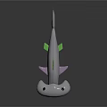 Silver Shark Doll with Green Fins Purple Accents and Black Eyes for Kids