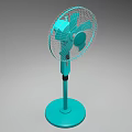 Modern Turquoise Stand Fan with Stable Base Adjustable Stand and Protective Grill for Home Cooling