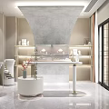 Modern Luxury Jewelry Store Interior With Display Cabinets And Decor