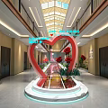Spacious Two Story Restaurant Interior With Floral Decoration Skylight And Potted Plants
