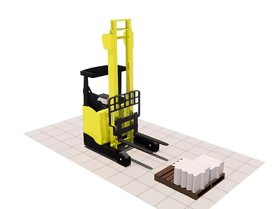 Eternal ETV216 Electric Forward Forklift with Charger and Pallet 3d model