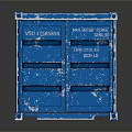 Blue Metal Shipping Container Model With Rectangular Design And Storage Features