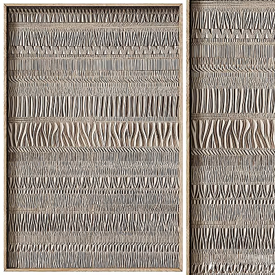 Modern Square Rug With Geometric Patterns Textured Lines Abstract Motifs And Zigzag Designs 3d model