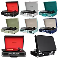 Stylish Portable Record Players With Multiple Colors Open Case Audio Design