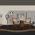 Modern Public Office Space Interior With Wooden Chairs Floor Lamps And Green Plants