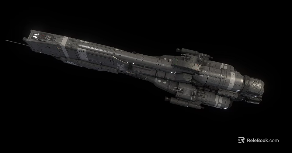 Sci Fi Interstellar Spaceship 3D Model With Detailed Mechanical Structure And Cosmic Exploration Design 3d model 