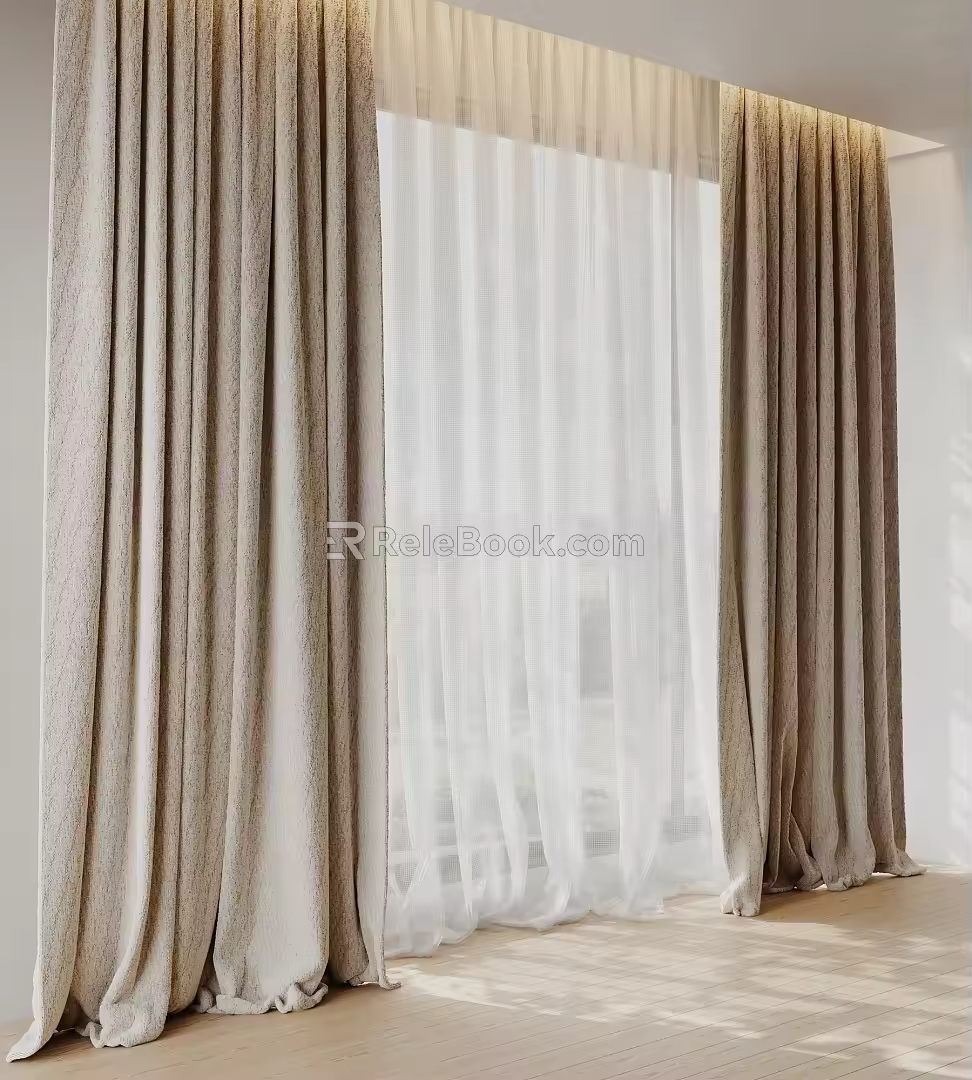 Modern Curtain Modern Window Screen 3d model