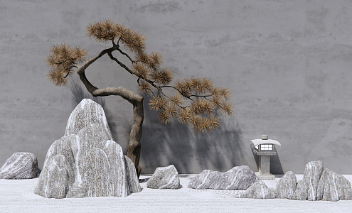 New Chinese landscape sketch rockery stone 3d model